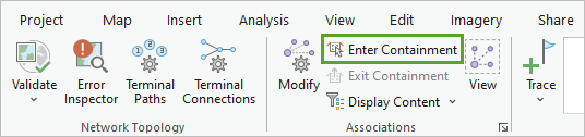 Enter Containment button on the ribbon