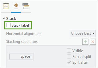 Stack label option unchecked