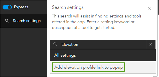 Add elevation profile link to popup search result