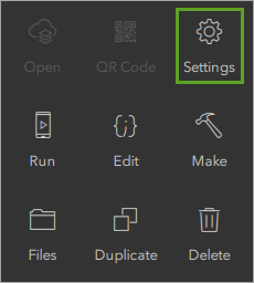 Settings button