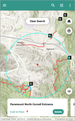 Native app with a 5-mile search radius