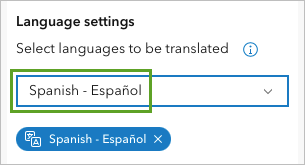 Spanish - Español option