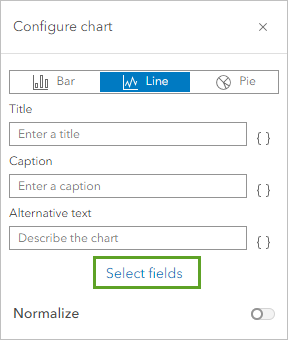 Select fields in the Configure chart window