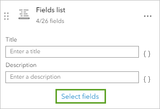 Select fields in the Fields list