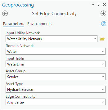 Set Edge Connectivity tool parameters