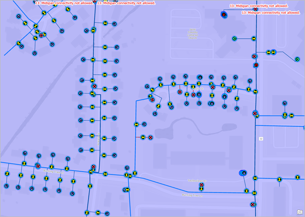 Water utility network map