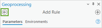 Back button in the Geoprocessing pane