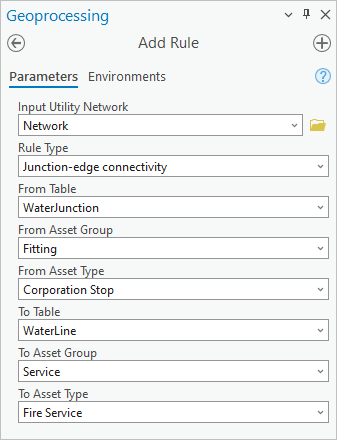 Add Rule tool parameters