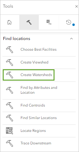 Create Watersheds tool