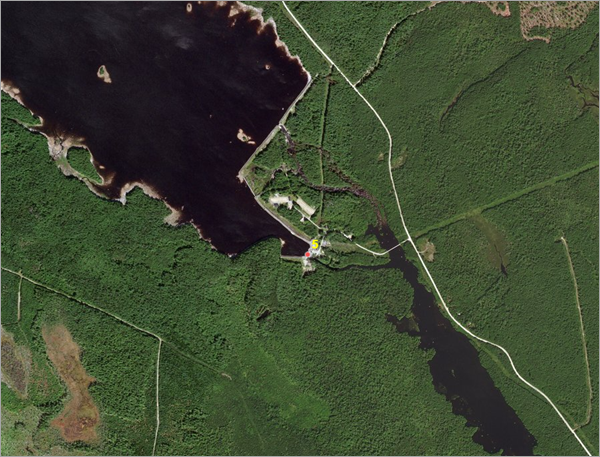 Dam 5 with no other dam features in the map extent