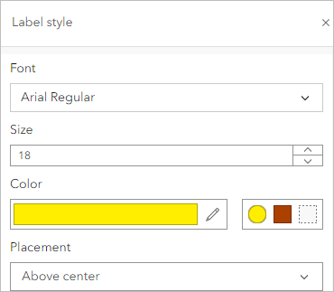 Change the label style for dam locations