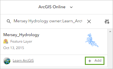 Add button for the Mersey_Hydrology layer