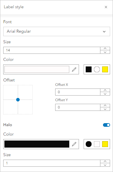 Label style window