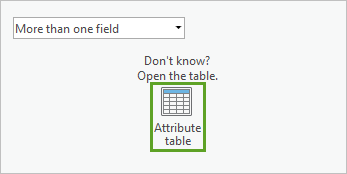 Attribute table button