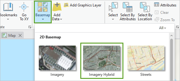 Imagery Hybrid basemap