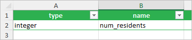 Name column with the num_residents name