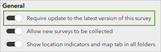 Require update to the latest version of this survey option