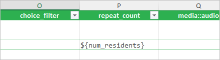 Number of times to repeat set to the number of residents question