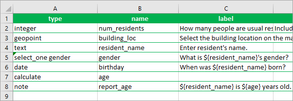 Note question to report the resident's age added to the form