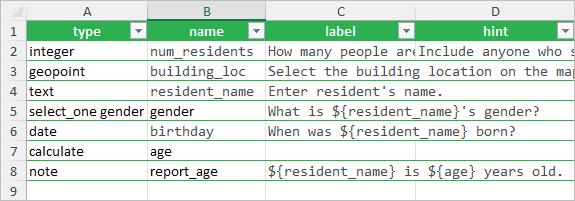 Note question to report the resident's age added to the form