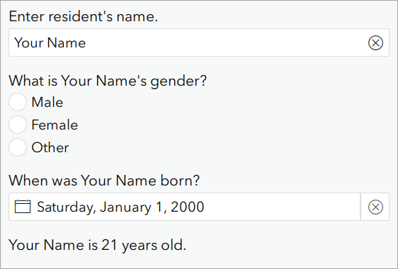 Birthday and age questions in the survey