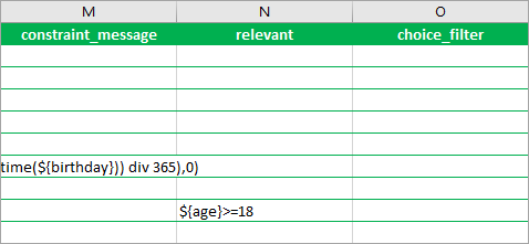 Relevant column with formula added