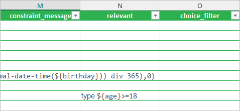 Relevant column with formula added