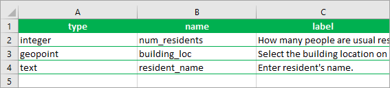 Question asking for the resident's name