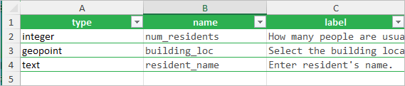 Question asking for the resident's name