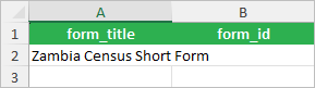 Form title changed to Zambia Census Short Form