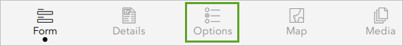 Options button