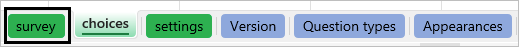 Survey tab