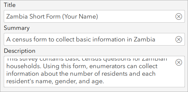 Summary and Description fields filled in with proper metadata