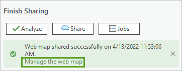 Manage the web map link