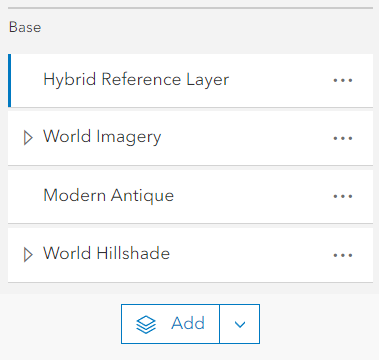 Four layers in the Basemap pane