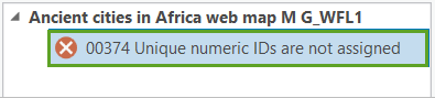 Error related to unique numeric IDs in the Analyze results