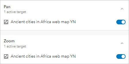 Three actions configured for when selection changes.