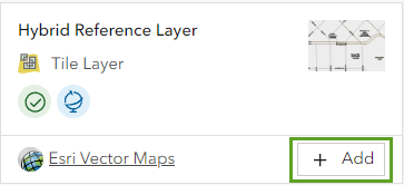 Add layer to basemap button on the Hybrid Reference Layer card