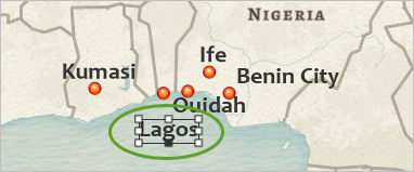 Lagos label selected on the map.