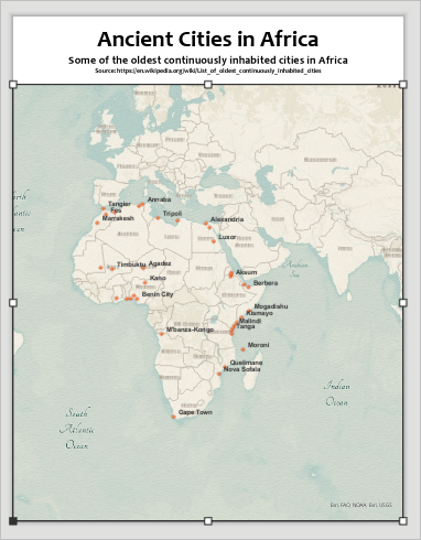 Layout with title and map