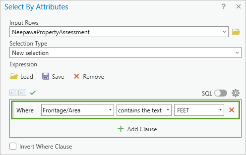 Select By Attributes clause