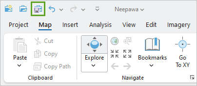 Save button on the Quick Access Toolbar