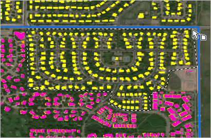 Map with polygon selection area