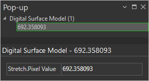 Pop-up containing an elevation value