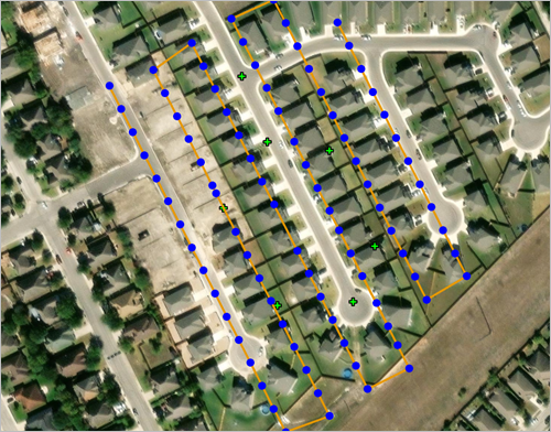 Control points and image locations on the project's map