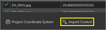 Import Control button