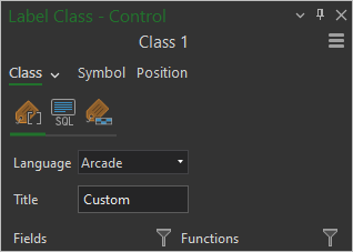 Label Class pane