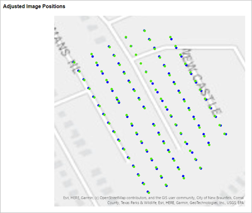 The Adjusted Image Positions map of the processing report