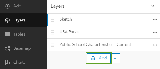 Add button in the Layers pane