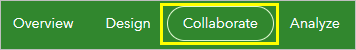 Collaborate tab on the Survey123 ribbon